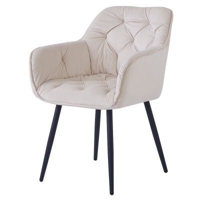 Scaun de design, ţesătură Velvet bej, FEDRIS NEW