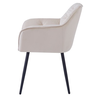 Scaun de design, ţesătură Velvet bej, FEDRIS NEW