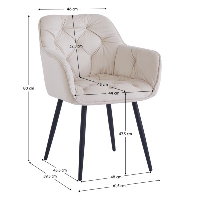Scaun de design, ţesătură Velvet bej, FEDRIS NEW