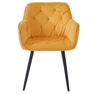 Scaun de design, ţesătură Velvet galben, FEDRIS NEW