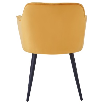 Scaun de design, ţesătură Velvet galben, FEDRIS NEW