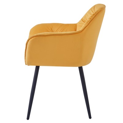 Scaun de design, ţesătură Velvet galben, FEDRIS NEW