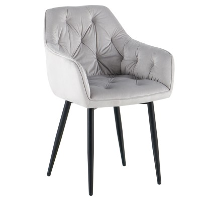 Scaun de design, ţesătură Velvet gri deschis, FEDRIS 2 NEW