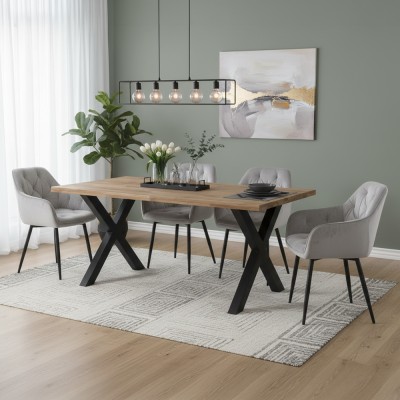 Scaun de design, ţesătură Velvet gri deschis, FEDRIS 2 NEW