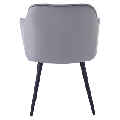 Scaun de design, ţesătură Velvet gri deschis, FEDRIS NEW