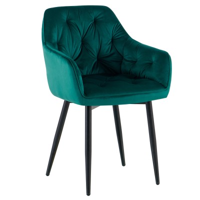 Scaun de design, ţesătură Velvet verde, FEDRIS 2 NEW