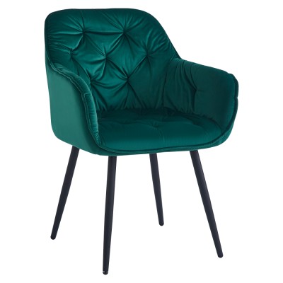 Scaun de design, ţesătură Velvet verde, FEDRIS NEW