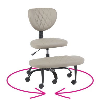 Scaun de îngenuncheat ergonomic, gri-maro Taupe piele ecologică/negru, SAMER