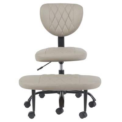 Scaun de îngenuncheat ergonomic, gri-maro Taupe piele ecologică/negru, SAMER