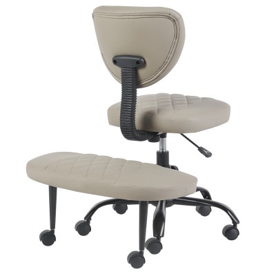 Scaun de îngenuncheat ergonomic, gri-maro Taupe piele ecologică/negru, SAMER