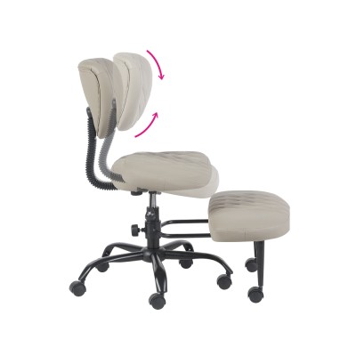 Scaun de îngenuncheat ergonomic, gri-maro Taupe piele ecologică/negru, SAMER