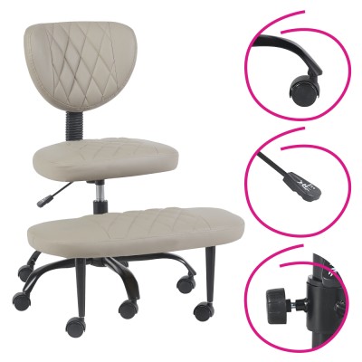 Scaun de îngenuncheat ergonomic, gri-maro Taupe piele ecologică/negru, SAMER