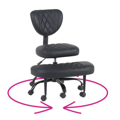 Scaun de îngenuncheat ergonomic, piele ecologică negru/negru, SAMER
