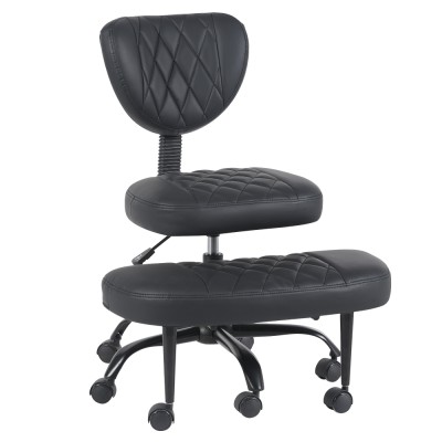 Scaun de îngenuncheat ergonomic, piele ecologică negru/negru, SAMER