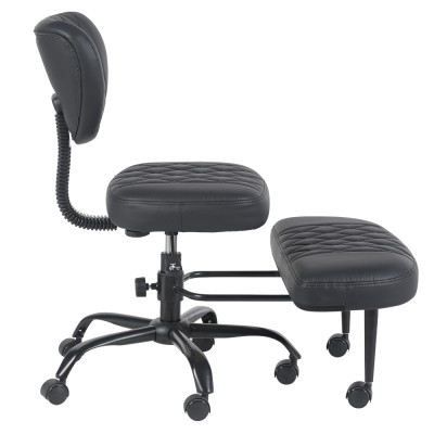 Scaun de îngenuncheat ergonomic, piele ecologică negru/negru, SAMER