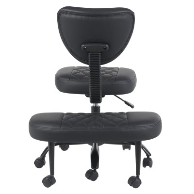 Scaun de îngenuncheat ergonomic, piele ecologică negru/negru, SAMER