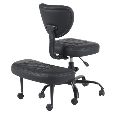 Scaun de îngenuncheat ergonomic, piele ecologică negru/negru, SAMER