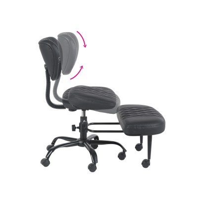 Scaun de îngenuncheat ergonomic, piele ecologică negru/negru, SAMER