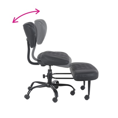 Scaun de îngenuncheat ergonomic, piele ecologică negru/negru, SAMER
