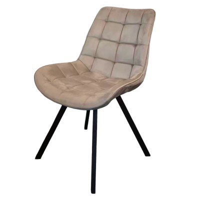 Scaun de luat masa, ţesătură Velvet gri-maro Taupe/negru, SAMIRA