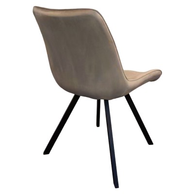 Scaun de luat masa, ţesătură Velvet gri-maro Taupe/negru, SAMIRA