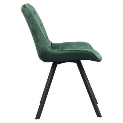 Scaun de luat masa, ţesătură Velvet verde închis/negru, SAMIRA