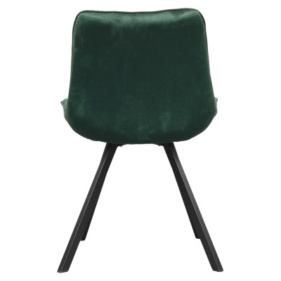 Scaun de luat masa, ţesătură Velvet verde închis/negru, SAMIRA
