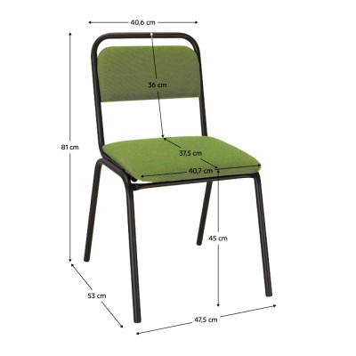 Scaun de şedinţă, stivuibil, verde, VISITOR