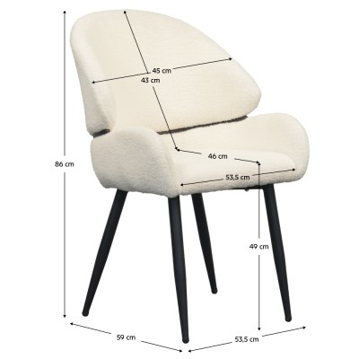 Scaun de sufragerie, alb/negru, SANAKO TYP 1