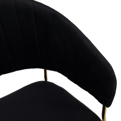 Scaun de sufragerie de design, material Velvet negru/gold crom auriu, DASMIN TIP 1
