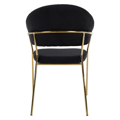 Scaun de sufragerie de design, material Velvet negru/gold crom auriu, DASMIN TIP 1