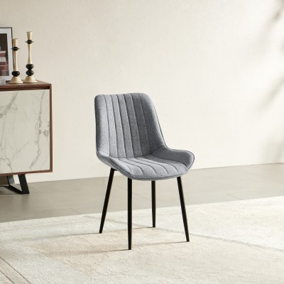 Scaun de sufragerie, gri deschis/negru, ZAJRA