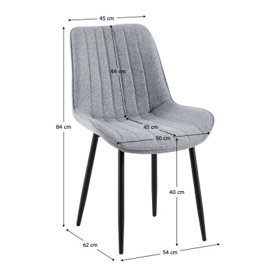 Scaun de sufragerie, gri deschis/negru, ZAJRA