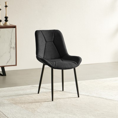 Scaun de sufragerie, gri închis/negru, DELTA