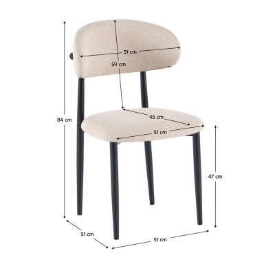 Scaun de sufragerie, ţesătură bej/negru, ZAJDA TYP 1