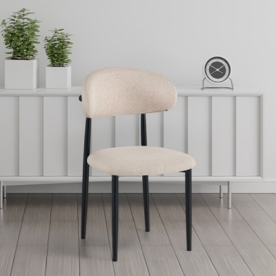 Scaun de sufragerie, ţesătură bej/negru, ZAJDA TYP 1