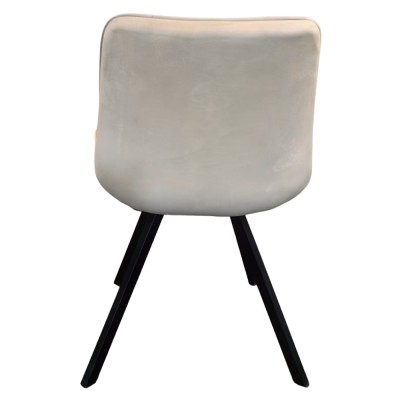 Scaun de sufragerie, ţesătură Velvet bej/negru, SAMIRA