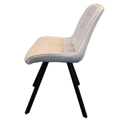 Scaun de sufragerie, ţesătură Velvet bej/negru, SAMIRA