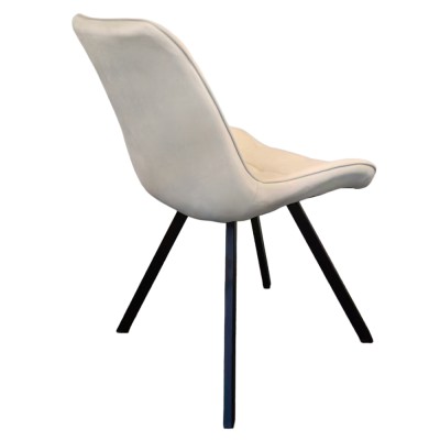 Scaun de sufragerie, ţesătură Velvet bej/negru, SAMIRA