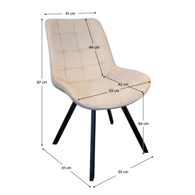Scaun de sufragerie, ţesătură Velvet bej/negru, SAMIRA