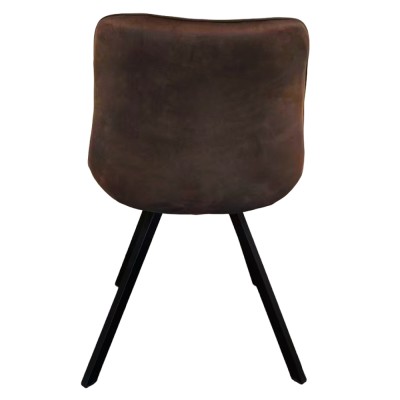 Scaun de sufragerie, ţesătură Velvet maro închis/negru, SAMIRA