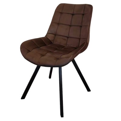 Scaun de sufragerie, ţesătură Velvet maro închis/negru, SAMIRA