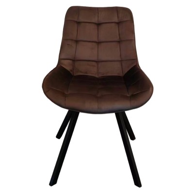 Scaun de sufragerie, ţesătură Velvet maro închis/negru, SAMIRA