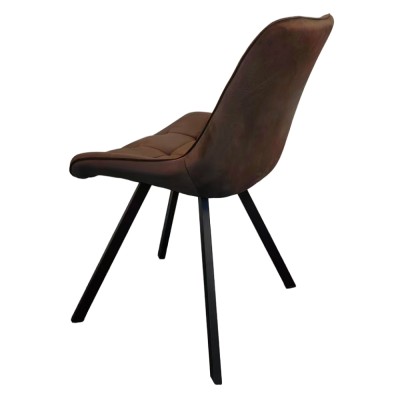 Scaun de sufragerie, ţesătură Velvet maro închis/negru, SAMIRA