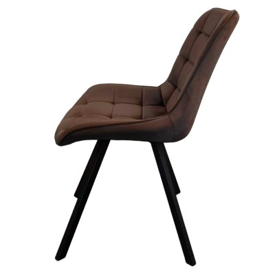 Scaun de sufragerie, ţesătură Velvet maro închis/negru, SAMIRA