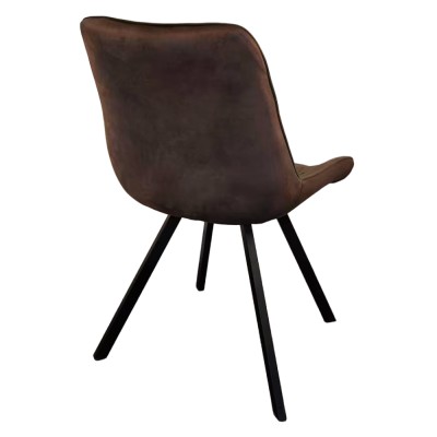 Scaun de sufragerie, ţesătură Velvet maro închis/negru, SAMIRA