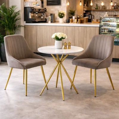 Scaun dining, maro/ auriu, PERLA