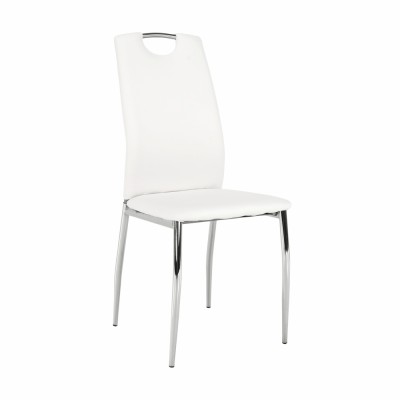 Scaun dining, piele ecologică albă, ERVINA