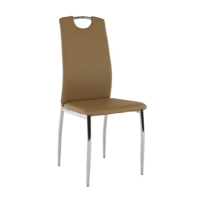 Scaun dining, piele ecologică bej, ERVINA
