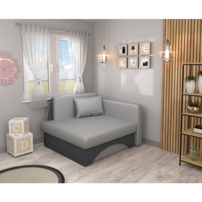 Scaun extensibil, gri/gri închis, pe dreapta, KUBOŠ NEW